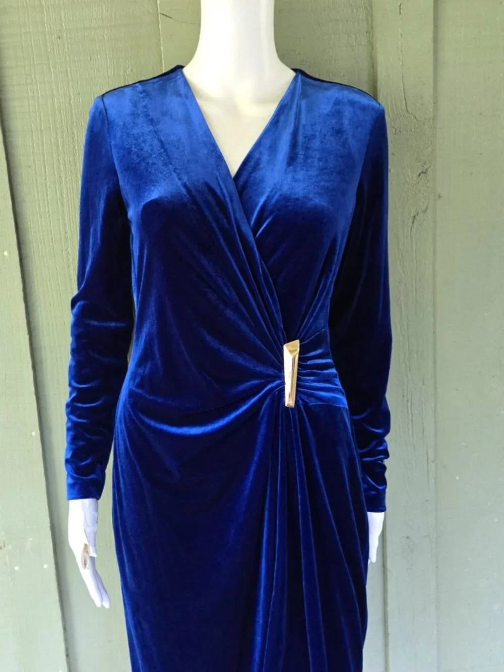 CALVIN KLEIN Blue Velvet Sheath Dress 6